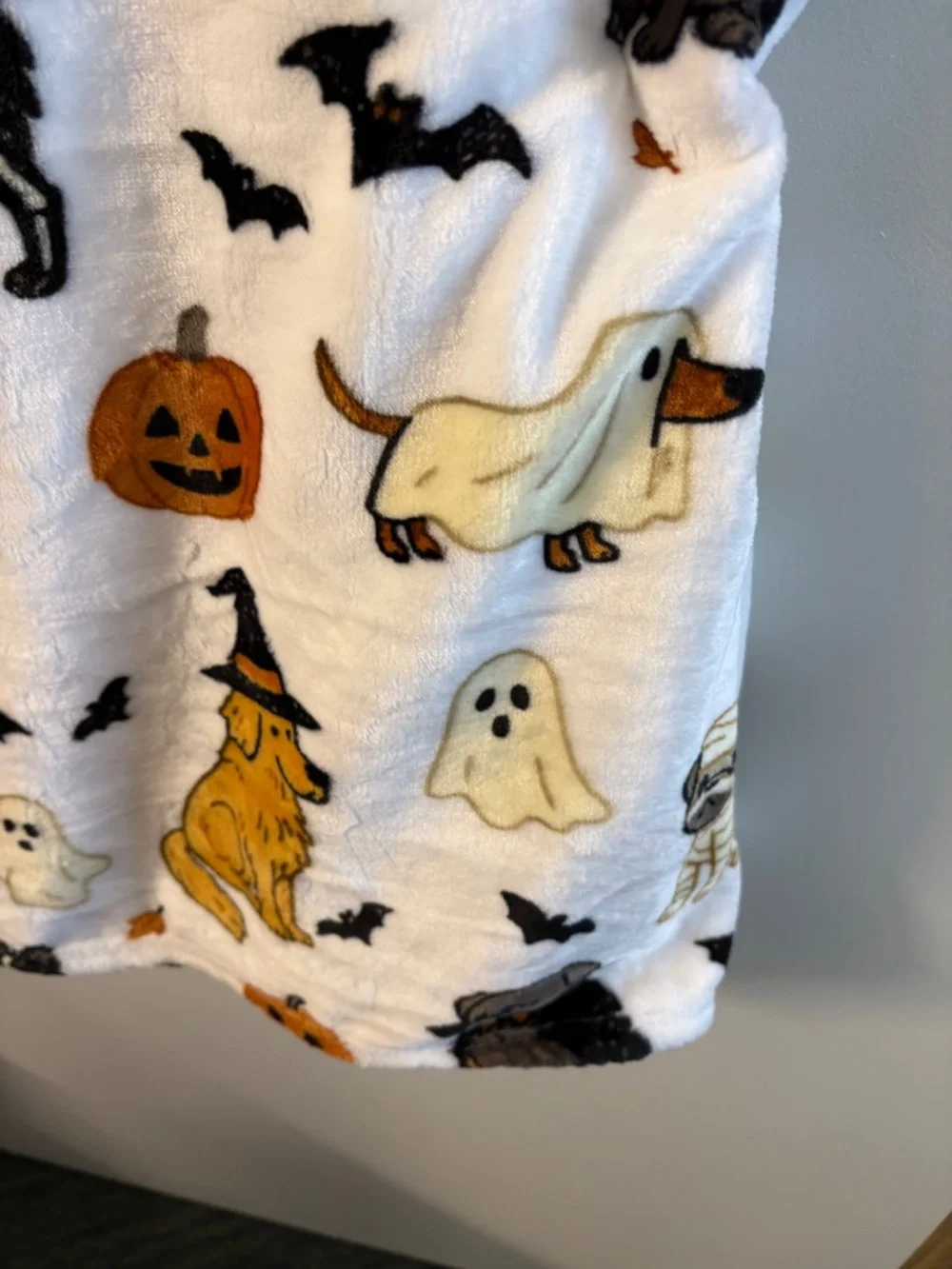 Pickle and Dot OVERSIZED HALLOWEEN DOGS IN COSTUME BLANKET